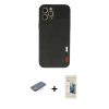 MARSİLYAN™- iPhone 12 Pro Max Kılıf Doruk Asil Koleksiyonu - Siyah 6D Mat Seramik Hayalet Nano Ekran Koruyucu + Renkli Kamera Lens Koruma Cam - PE