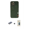 MARSİLYAN™- iPhone 12 Pro Max Kılıf Doruk Asil Koleksiyonu - Siyah 6D Mat Seramik Hayalet Nano Ekran Koruyucu + Renkli Kamera Lens Koruma Cam - SI