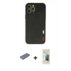 MARSİLYAN™- iPhone 12 Pro Max Kılıf Doruk Asil Koleksiyonu - Siyah 6D Mat Seramik Hayalet Nano Ekran Koruyucu + Renkli Kamera Lens Koruma Cam - YL