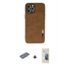 MARSİLYAN™- iPhone 12 Pro Max Kılıf Doruk Asil Koleksiyonu - Siyah 6D Mat Seramik Hayalet Nano Ekran Koruyucu + Renkli Kamera Lens Koruma Cam - MI