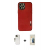 MARSİLYAN™- iPhone 12 Pro Max Kılıf Doruk Asil Koleksiyonu - Siyah 6D Mat Seramik Hayalet Nano Ekran Koruyucu + Shine Kamera Lens - GD