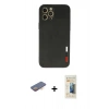 MARSİLYAN™- iPhone 12 Pro Max Kılıf Doruk Asil Koleksiyonu - Siyah 6D Mat Seramik Hayalet Nano Ekran Koruyucu + Renkli Kamera Lens Koruma Cam - TU