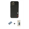 MARSİLYAN™- iPhone 12 Pro Max Kılıf Doruk Asil Koleksiyonu - Siyah 6D Mat Seramik Hayalet Nano Ekran Koruyucu + Shine Kamera Lens Koruma Cam - GS