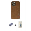 MARSİLYAN™- iPhone 12 Pro Max Kılıf Doruk Asil Koleksiyonu - Siyah 6D Mat Seramik Hayalet Nano Ekran Koruyucu + Metal Kamera Lens Koruma Cam - GD