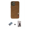 MARSİLYAN™- iPhone 12 Pro Max Kılıf Doruk Asil Koleksiyonu - Siyah Bilvis Hayalet Cam Ekran Koruyucu + Metal Kamera Lens Koruma Cam - KI