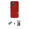 MARSİLYAN™- iPhone 12 Pro Max Kılıf Doruk Asil Koleksiyonu - Siyah Bilvis Hayalet Cam Ekran Koruyucu + Metal Kamera Lens Koruma Cam - KI