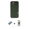 MARSİLYAN™- iPhone 12 Pro Max Kılıf Doruk Asil Koleksiyonu - Siyah Bilvis Hayalet Cam Ekran Koruyucu + Metal Kamera Lens Koruma Cam - KI