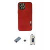 MARSİLYAN™- iPhone 12 Pro Max Kılıf Doruk Asil Koleksiyonu - Siyah Bilvis Hayalet Cam Ekran Koruyucu + Metal Kamera Lens Koruma Cam - KI