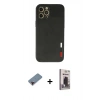 MARSİLYAN™- iPhone 12 Pro Max Kılıf Doruk Asil Koleksiyonu - Siyah Bilvis Hayalet Cam Ekran Koruyucu + Metal Kamera Lens Koruma Cam - KI