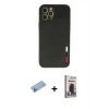 MARSİLYAN™- iPhone 12 Pro Max Kılıf Doruk Asil Koleksiyonu - Siyah Bilvis Hayalet Cam Ekran Koruyucu + Shine Kamera Lens Koruma Cam - MI