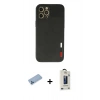 MARSİLYAN™- iPhone 12 Pro Max Kılıf Doruk Asil Koleksiyonu - Siyah Bilvis Hayalet Cam Ekran Koruyucu + Shine Kamera Lens Koruma Cam - MI