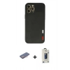 MARSİLYAN™- iPhone 12 Pro Max Kılıf Doruk Asil Koleksiyonu - Siyah Bilvis Hayalet Cam Ekran Koruyucu + Renkli Kamera Lens Koruma Cam - PE