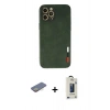 MARSİLYAN™- iPhone 12 Pro Max Kılıf Doruk Asil Koleksiyonu - Siyah Bilvis Hayalet Cam Ekran Koruyucu + Renkli Kamera Lens Koruma Cam - SI
