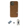 MARSİLYAN™- iPhone 12 Pro Max Kılıf Doruk Asil Koleksiyonu - Siyah Bilvis Hayalet Cam Ekran Koruyucu + Shine Kamera Lens Koruma Cam - SH
