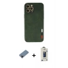 MARSİLYAN™- iPhone 12 Pro Max Kılıf Doruk Asil Koleksiyonu - Siyah Bilvis Hayalet Cam Ekran Koruyucu + Shine Kamera Lens Koruma Cam - SH