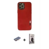 MARSİLYAN™- iPhone 12 Pro Max Kılıf Doruk Asil Koleksiyonu - Siyah Bilvis Hayalet Cam Ekran Koruyucu + Renkli Kamera Lens Koruma Cam - TU