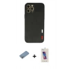 MARSİLYAN™- iPhone 12 Pro Max Kılıf Doruk Asil Koleksiyonu - Siyah Joko 5D Cam + Shine Kamera Lens Koruma Cam - GS