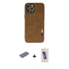 MARSİLYAN™- iPhone 12 Pro Max Kılıf Doruk Asil Koleksiyonu - Siyah Joko 5D Cam + Renkli Kamera Lens Koruma Cam - MI