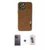 MARSİLYAN™- iPhone 12 Pro Max Kılıf Doruk Asil Koleksiyonu - Siyah Joko 5D Cam + Neon Fosforlu Kamera Lens - SI