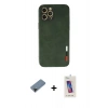 MARSİLYAN™- iPhone 12 Pro Max Kılıf Doruk Asil Koleksiyonu - Siyah Joko 5D Cam + Shine Kamera Lens Koruma Cam - SH