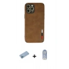 MARSİLYAN™- iPhone 12 Pro Max Kılıf Doruk Asil Koleksiyonu - Siyah Joko Magic 5D Cam + Mavi Shine Kamera Lens Koruma Cam