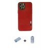 MARSİLYAN™- iPhone 12 Pro Max Kılıf Doruk Asil Koleksiyonu - Siyah Joko Magic 5D Cam + Mavi Shine Kamera Lens Koruma Cam