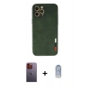 MARSİLYAN™- iPhone 12 Pro Max Kılıf Doruk Asil Koleksiyonu - Siyah Joko Magic 5D Cam + Neon Fosforlu Kamera Lens - TU