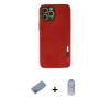 MARSİLYAN™- iPhone 12 Pro Max Kılıf Doruk Asil Koleksiyonu - Siyah Joko Magic 5D Cam + Pembe Shine Kamera Lens Koruma Cam