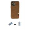 MARSİLYAN™- iPhone 12 Pro Max Kılıf Doruk Asil Koleksiyonu - Siyah Joko Magic 5D Cam + Pembe Shine Kamera Lens Koruma Cam