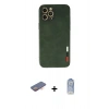 MARSİLYAN™- iPhone 12 Pro Max Kılıf Doruk Asil Koleksiyonu - Siyah Joko Magic 5D Cam + Renkli Kamera Lens Koruma Cam - TU