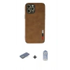 MARSİLYAN™- iPhone 12 Pro Max Kılıf Doruk Asil Koleksiyonu - Siyah Joko Magic 5D Cam + Yeşil Renkli Kamera Lens Koruma Cam