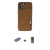 MARSİLYAN™- iPhone 12 Pro Max Kılıf Doruk Asil Koleksiyonu - Siyah Joko Magic 5D Hayalet Cam + Renkli Kamera Lens Koruma Cam - PE