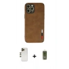 MARSİLYAN™- iPhone 12 Pro Max Kılıf Doruk Asil Koleksiyonu - Siyah Joko Magic 5D Hayalet Cam + Shine Kamera Lens - GD