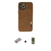 MARSİLYAN™- iPhone 12 Pro Max Kılıf Doruk Asil Koleksiyonu - Siyah Joko Magic 5D Hayalet Cam + Shine Kamera Lens Koruma Cam - SABE