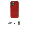 MARSİLYAN™- iPhone 12 Pro Max Kılıf Doruk Asil Koleksiyonu - Siyah Joko Magic 5D Hayalet Cam + Yeşil Renkli Kamera Lens Koruma Cam