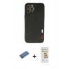 MARSİLYAN™- iPhone 12 Pro Max Kılıf Doruk Asil Koleksiyonu - Siyah Mat Seramik Nano Ekran Koruyucu + Shine Kamera Lens Koruma Cam - GD