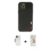 MARSİLYAN™- iPhone 12 Pro Max Kılıf Doruk Asil Koleksiyonu - Siyah Mat Seramik Nano Ekran Koruyucu + Shine Kamera Lens - GD