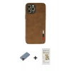 MARSİLYAN™- iPhone 12 Pro Max Kılıf Doruk Asil Koleksiyonu - Siyah Mat Seramik Nano Ekran Koruyucu + Metal Kamera Lens Koruma Cam - KI