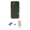 MARSİLYAN™- iPhone 12 Pro Max Kılıf Doruk Asil Koleksiyonu - Siyah Mat Seramik Nano Ekran Koruyucu + Metal Kamera Lens Koruma Cam - KI
