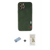 MARSİLYAN™- iPhone 12 Pro Max Kılıf Doruk Asil Koleksiyonu - Siyah Mat Seramik Nano Ekran Koruyucu + Shine Kamera Lens Koruma Cam - MI