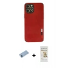 MARSİLYAN™- iPhone 12 Pro Max Kılıf Doruk Asil Koleksiyonu - Siyah Mat Seramik Nano Ekran Koruyucu + Shine Kamera Lens Koruma Cam - MI