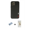 MARSİLYAN™- iPhone 12 Pro Max Kılıf Doruk Asil Koleksiyonu - Siyah Mat Seramik Nano Ekran Koruyucu + Shine Kamera Lens Koruma Cam - MI