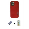MARSİLYAN™- iPhone 12 Pro Max Kılıf Doruk Asil Koleksiyonu - Siyah Polymer Nano Ekran Koruyucu + Metal Kamera Lens Koruma Cam - GD