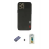 MARSİLYAN™- iPhone 12 Pro Max Kılıf Doruk Asil Koleksiyonu - Siyah Polymer Nano Ekran Koruyucu + Metal Kamera Lens Koruma Cam - GD