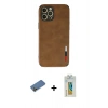 MARSİLYAN™- iPhone 12 Pro Max Kılıf Doruk Asil Koleksiyonu - Siyah Polymer Nano Ekran Koruyucu + Shine Kamera Lens Koruma Cam - GD
