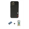 MARSİLYAN™- iPhone 12 Pro Max Kılıf Doruk Asil Koleksiyonu - Siyah Polymer Nano Ekran Koruyucu + Shine Kamera Lens Koruma Cam - GD