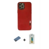 MARSİLYAN™- iPhone 12 Pro Max Kılıf Doruk Asil Koleksiyonu - Siyah Polymer Nano Ekran Koruyucu + Shine Kamera Lens Koruma Cam - GD