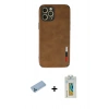 MARSİLYAN™- iPhone 12 Pro Max Kılıf Doruk Asil Koleksiyonu - Siyah Polymer Nano Ekran Koruyucu + Shine Kamera Lens Koruma Cam - MI