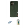 MARSİLYAN™- iPhone 12 Pro Max Kılıf Doruk Asil Koleksiyonu - Siyah Polymer Nano Ekran Koruyucu + Shine Kamera Lens Koruma Cam - MI