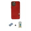 MARSİLYAN™- iPhone 12 Pro Max Kılıf Doruk Asil Koleksiyonu - Siyah Polymer Nano Ekran Koruyucu + Shine Kamera Lens Koruma Cam - GS